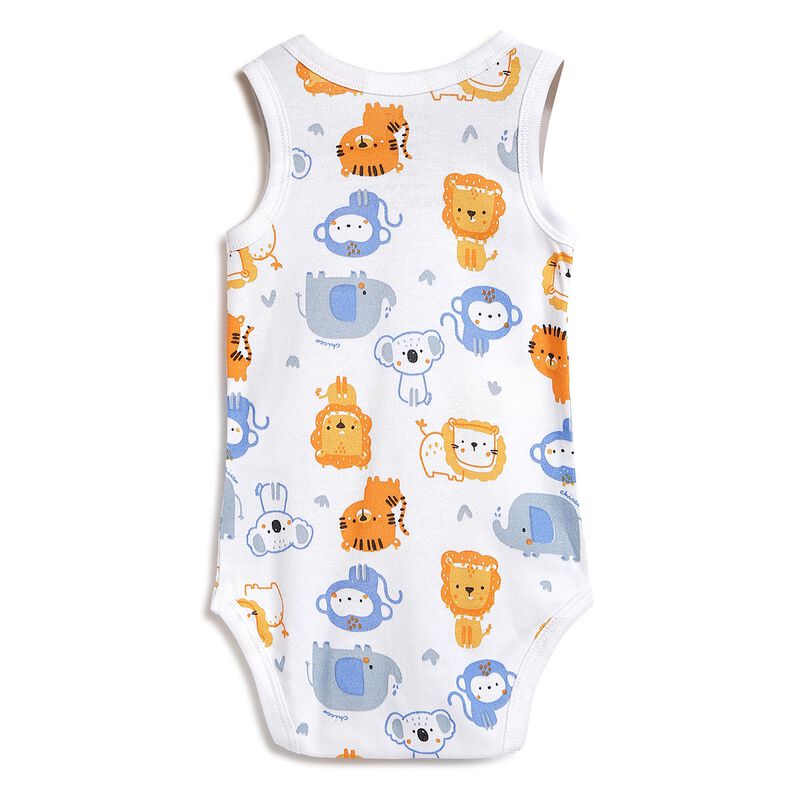 Infants Multicolor Printed Sleeveless Bodysuit (Pack Of 4) image number 2